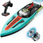Fast Racing RC Boat Brushless 40+ MPH Remote Large 19 Inch Fishing Self-Righting LED Light Low Battery Alarm High Speed Watercraft Hobby Gift