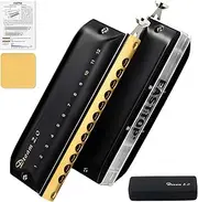 [East top] Chromatic Harmonica Key of C,12 Holes 48 Tones Professional Mouth Organ Dream Chromatic Harmonica for Adults, Professionals and Students,BLACK