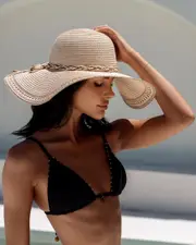 [Mooloola] Mooloola Women's Amari Floppy Hat in Natural/Brown One Size Natural/Brown