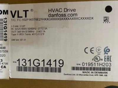Danfoss 131G1419 Variable Speed Drives (NEW)