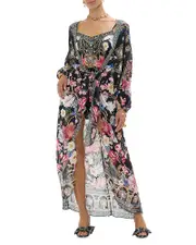 Camilla Silk Swim Cover-Up Kaftan
