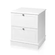 White Bedside Table 2 Drawer Storage Nightstand Lamp Side Table Freestanding