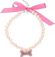 GALPADA Pet Pearl Necklace Collar for Dogs and Cats Decorative Kitten and Puppy Collar Comfortable Skin-Friendly for Parties and Festivals Lightweight Design