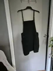 City Chic Small Pinafore Demin Black Plus Size 16