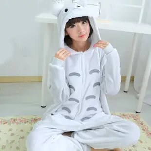 成人卡通熊貓龍貓皮卡丘小豬連體衣女式男式法蘭絨睡衣 Kigurumi 中性動物睡衣角色扮演服裝