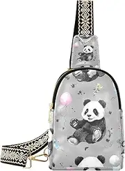 [Amooorous] Trendy Cartoon Cute Birthday Black and White Panda fanny pack purse lightweight backpack purse for women for travel, Cartoon cute birthday black and white panda, 1 size