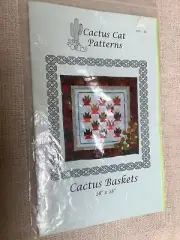 Cactus Cat Patterns Cactus Baskets Southwestern Wall Quilt Template 28 x 28”