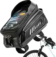 Cycling Pouch - Bike Frame Storage Bag | Bike Frame Bag, Tube Bag, Bikers Frame Organizer Bag, Waterproof Touchscreen Top Tube Pouch for Mountain Road Bikes, Biking Storage Pack