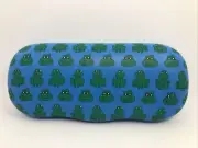 NEW Blue & Green Frog Kids Hard Clamshell Eyeglasses Case