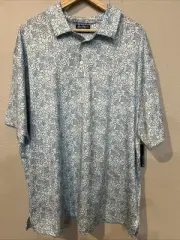Ben Hogan NWT Men’s Performance BLUE/WHITE SS Golf Shirt SIZE 2XL