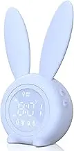 Kids Alarm Clock - Digital Wake Up Clock, Dimmable Ambient Lighting, Cute Rabbit Design, 5 Ringtones - Rechargeable, Perfect for Bedrooms
