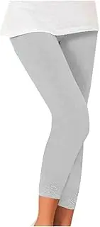 [Generic] Women's Stretch Capri Yoga Pants High Waisted Tummy Control 7/8 Crop Leggings Solid Soft Comfy Workout Running Pants