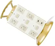 BRIGHTFUFU USB Power Strip Tower with Layers Extension Cord Outlets USB Ports Multifunctional Surge Protector for Overload Protection Heat Dissipation