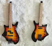 4 String Bass/ 6 String Lead neck Thru Headless Busuyi Guitar Pro Sunburst