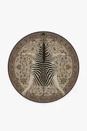 185' Round | Machine Washable Runner Rug | Kid & Pet Friendly | Indoor Rug | On Safari Hazel Flatwoven Rug by Iris Apfel | Ruggable