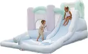 Bounceland Splash Zone Dream Wet or Dry Combo, 11.5ft L x 9ft W x 6ft H, Pastel Color Theme, Spacious Bounce Area, Splash Pool, Long Slide, Climbing Wall, Blower Included, Trendy Outdoor Play for Kids