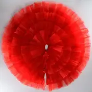 40 Inch Christmas Tree Skirt Ruffle 4 Layer Round Tree Skirt for Holiday Decor