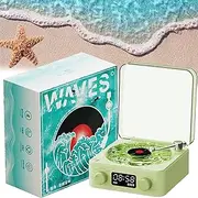 The Waves Vinyl Player, 2024 New Bluetooth Vinyl Record Player Waves, Waves Vintage Vinyl Record Player Bluetooth Speaker, Wireless Portable The Waves Vinyl (Green)