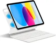 Jarttarn Keyboard Compatible with iPad 11th Generation (A16) 11-inch (2025), Strong Magnetic Magic Keyboard Bluetooth Wireless Touchpad Trackpad Multi-Touch Magnetic Cover (White)