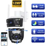 Wireless WIFI 12MP Dual Lens Security Camera 10X Zoom PTZ CCTV Outdoor IR Camera