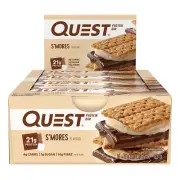 12pc Quest 60g Healthy Diet Treat Chewy Protein Bars Weight Management S'mores