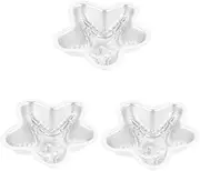 3pcs Rolls Baking Tool Mold Sushi Rice Star Pie Shrimp Shape Cake Pan Cheese Cupcake Food Making Tart Pan Pastry Jelly Fondant Mold Mousse Mold 3D Aluminum Alloy Muffin Pudding Cup/95 (Color : Silver
