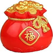 STARTIST Lucky Bag Figurine Treasure Basin Piggy Bank Money Bank Feng Shui Desktop Ornament Cornucopia for Shelf Living Room Bookshelf, Style A