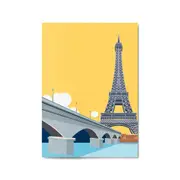 Retro Eiffel Tower Paris Travel Vintage Wall Art