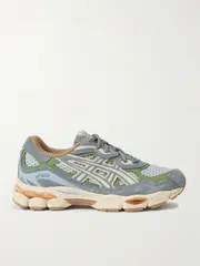 [Asics] Asics - Gel-nyc Leather And Suede-trimmed Mesh Sneakers - Blue - UK 3.5 UK 3.5 Blue