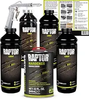 U-POL Raptor Black Urethane Spray-On Truck Bed Liner Kit w/ FREE Spray Gun 4 Liters