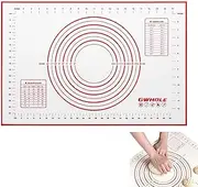 Non Stick Silicone Baking Mat with Measurement 40 x 60cm, Large Dough Rolling Kneading Mat, Non Slip Pastry Mat, Countertop Protector for Pie, Bread, Pizza, Fondant, Oven Safe