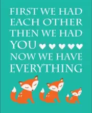 Boy Woodland Nursery Print, Fox Nursery Decor, Fox Family Print