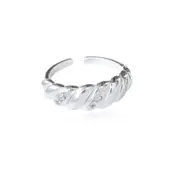Culturesse Lenette Austrian Zircons 2.1cm Adjustable Open Ring Sterling Silver