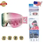 X11 Magnetic Ski Goggles with UV400 Anti-Fog Lens for Superior Snow Protection