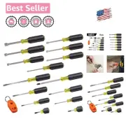 Premium 16-Piece Tool Set with Cushion Grip Handles & Magnetizer/Demagnetizer