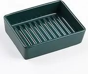 Eyrozia Green Rectangle Soap Dish - Modern Ceramic Hand Soap Holder Bar Soap Holder Soap Tray Soap Saver for Bathroom, Kitchen Sink, Shower, Countertop, Easy to Clean