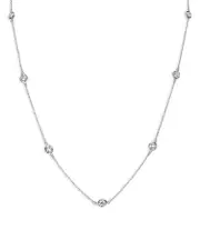 Bloomingdale's Fine Collection Diamond Bezel Station Necklace in 14K White Gold, 1.50 ct. t. w.