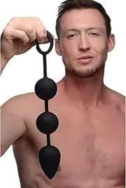 Weighted Anal Ball Beads, Black, 1 count