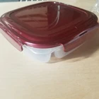 New Lock & Lock Plastic Square 3-section Meal Lunch Sectional Container Red