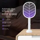 USB Rechargeable Electric Mosquito Racket 2-in-1 Electric Bug Zapper For Home