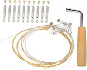 CLISPEED 1 Set Lyre String Replacement with Sturdy Pegs Tuning Wrench Strings Pegs Wrench for Classical Lyre Players Musicians for Sound