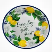 Royal Norfolk Lemon Floral Dinner Plate W/Blue Rim 7.5”-Every Day Is A New Start
