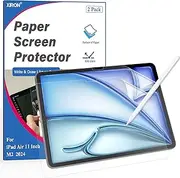 2 PACK Paper-feel Screen Protector for iPad Air 11 Inch M2 2024/M3 2025, Matte PET Film Compatible with Pencil Pro, Anti-Glare/Write and Draw Like on Paper