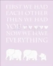 Purple Elephant Nursery Print, Girl Jungle Nursery Decor 8x10