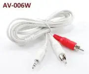 6ft White 3.5 mm Stereo Plug to 2-RCA Male Audio Cable, CablesOnline AV-006W