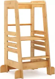 Toddler Standing Tower, Montessori Height Adjustable Kitchen Step Stool for Kids