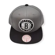Mitchell & Ness Brooklyn Nets Wool 2 Tone Gray/Black Adjustable Snapback Hat Cap