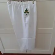 Ladies White 3/4 pants BA Logo sizes 8, 14, 22 only shop closure. Domino brand.