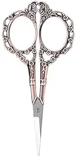 Stainless Steel Vintage Sewing Scissors Flower Pattern Needlework Embroidery Tailor Scissors Sewing Tool zhengpingpai (Color : Red Bronze)