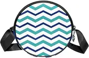 [FVQL] Round Crossbody Bag Purse Messenger Bag Shoulder Bag, stripe pattern